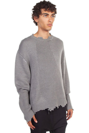 C2H4 Grey Arc Sculpture Sweater