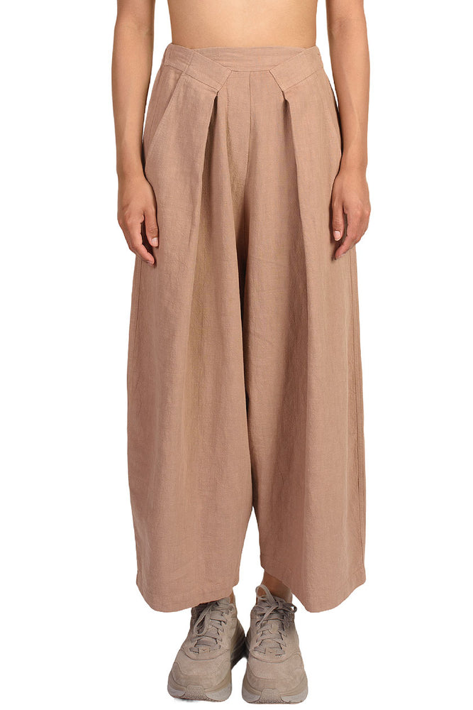Monica Cordera Cork Pleat Front Ramie Pants