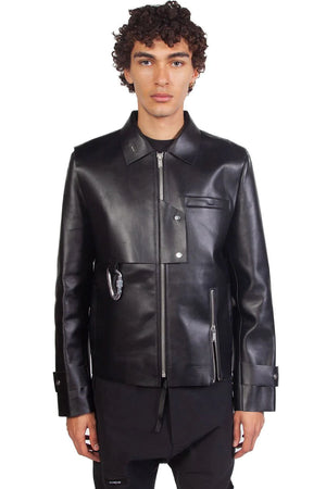 Heliot Emil Zip-Up Leather Jacket 