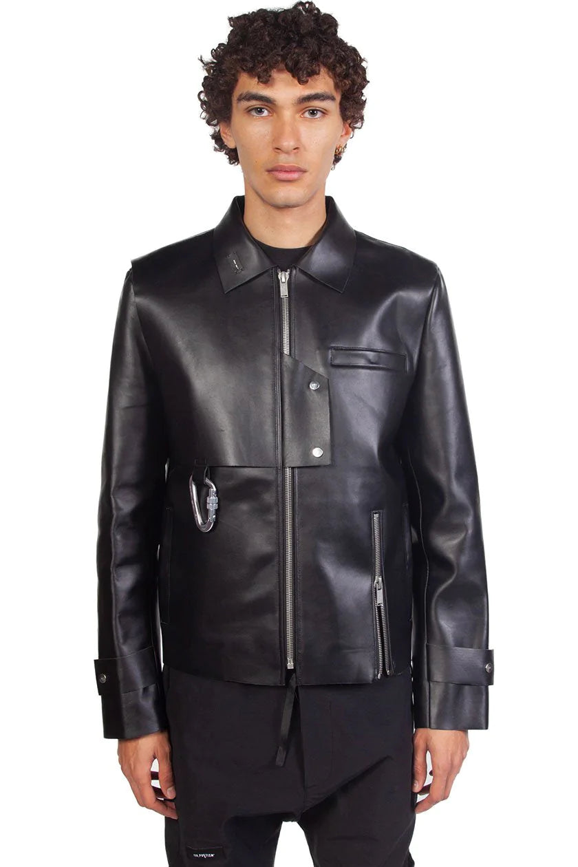 Heliot Emil Zip-Up Leather Jacket for Men | UJNG