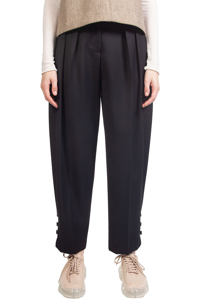 KinderSalmon Double Pleated Gabardine Trousers 