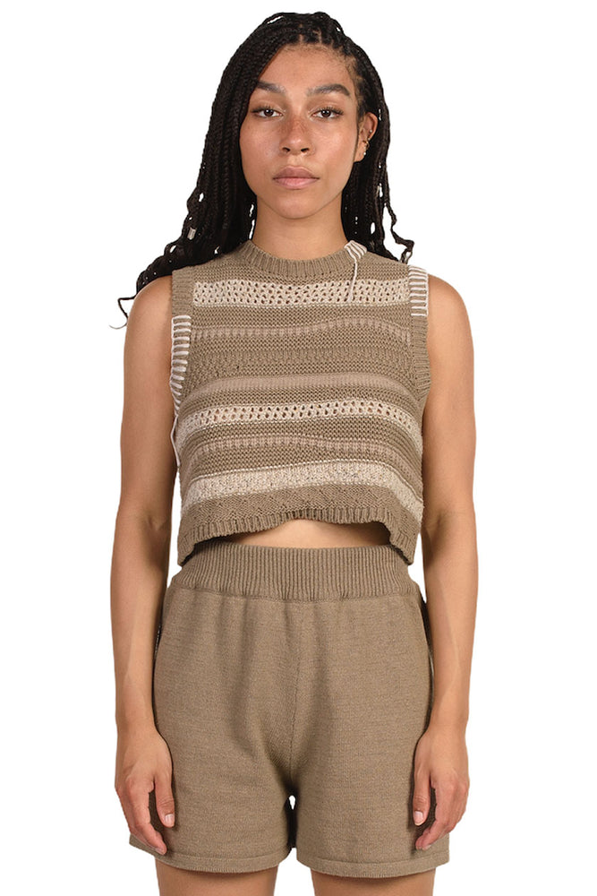 Monica Cordera Taupe Patched Waistcoat 