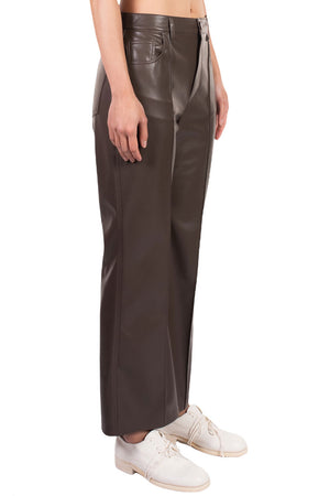 Nanushka Brown Vegan Leather Trousers