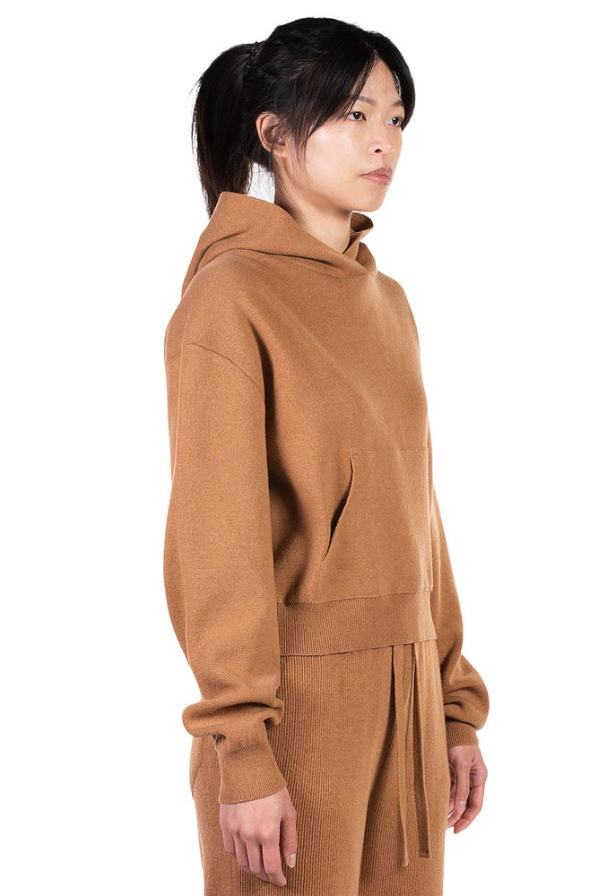 Nanushka Camel Cashmere Blend Knit Hoodie