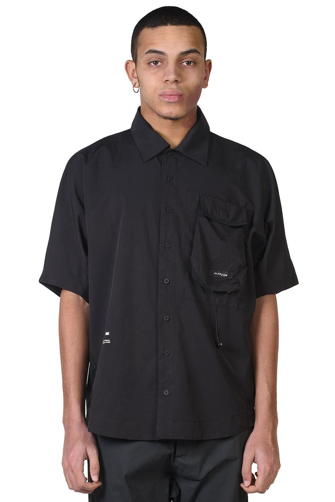 Tobias Birk Nielsen Black Tech Shirt with Chest Pocket