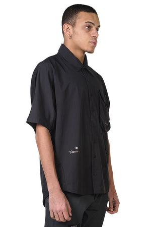 Tobias Birk Nielsen Black Tech Shirt with Chest Pocket