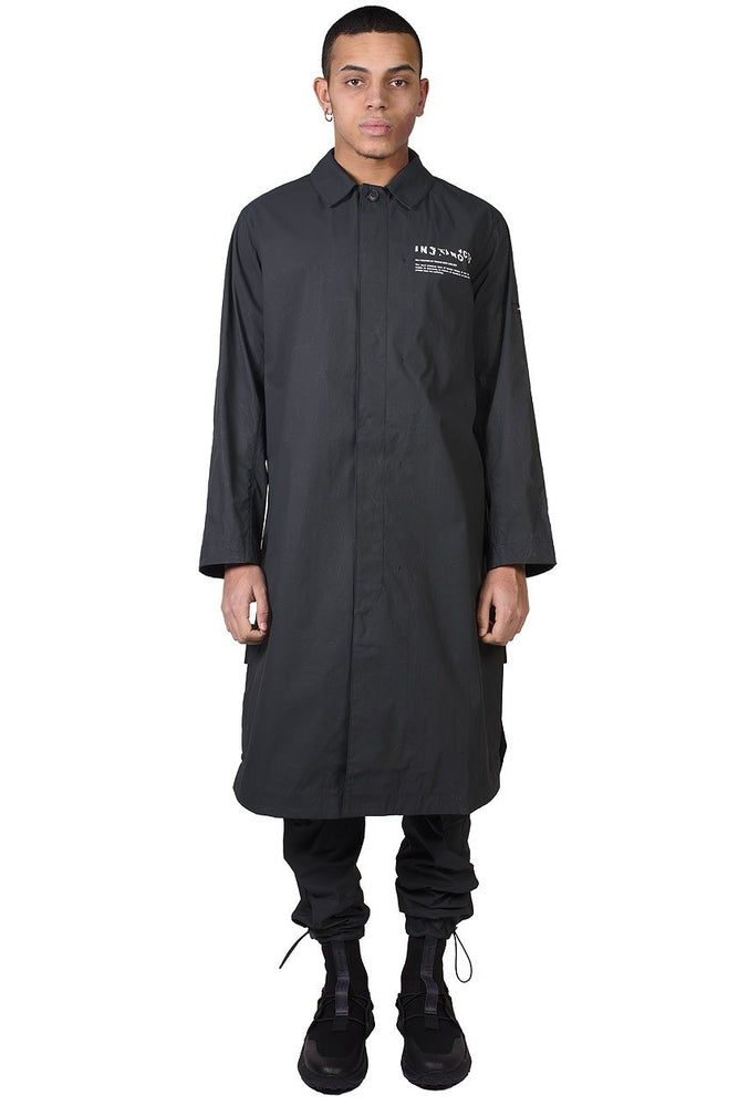 Tobias Birk Nielsen Faded Black Long Coat for Men