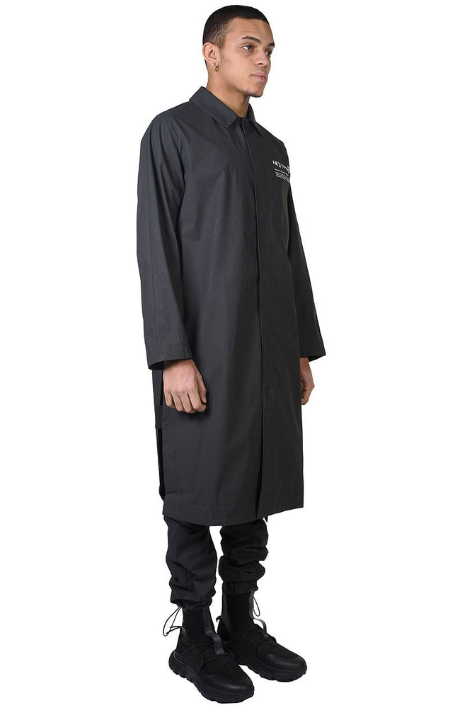Tobias Birk Nielsen Faded Black Long Coat for Men