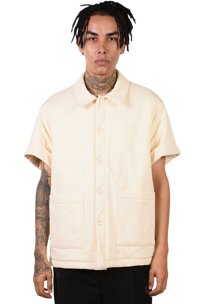 We11done Ivory Short Sleeve Padded Shirt
