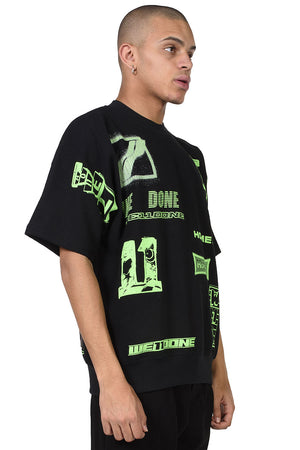 We11done Neon Green Graphic All Over T-Shirt