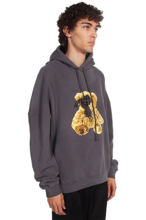 We11done Charcoal Embroidered Hoodie for Men