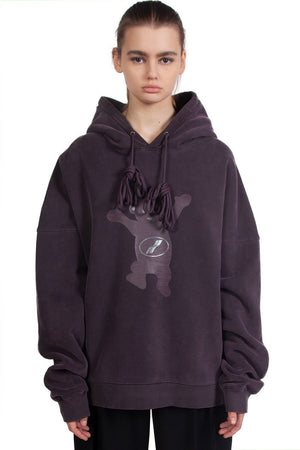 We11done Charcoal Teddy Hoodie