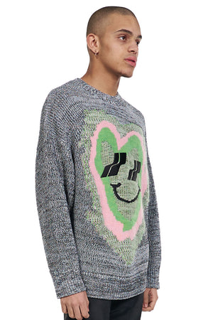 We11done Heart Graphic Jacquard Sweater