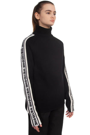 We11done Wool Logo Stripe Turtleneck