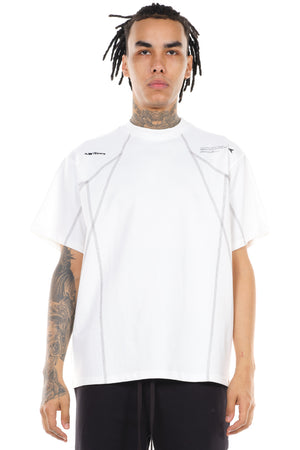 Attempt White Angle Stitch T-shirt