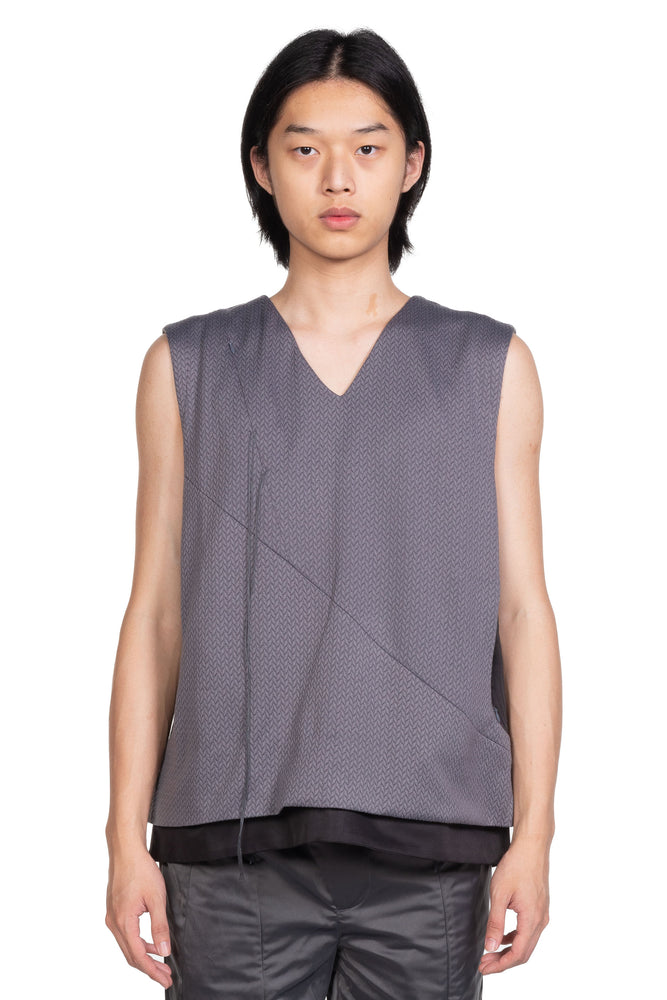 Aenrmous Asymmetrical But Symmetrical Vest Grey