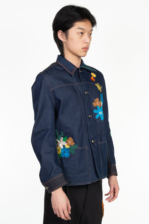 Andersson Bell Indigo Flower Embroidery Chorse Jacket