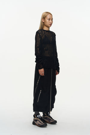 ATTEMPT Black Cropped Sweater