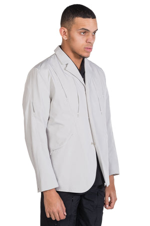 Attempt Grey Invisible Zip Cutting Blazer