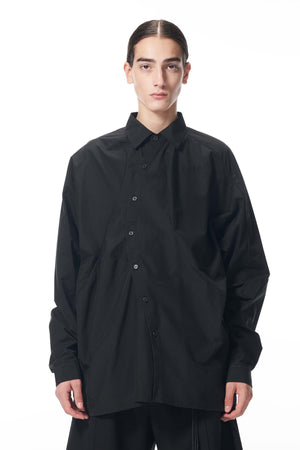 Attempt Black Curved Shirt for Men