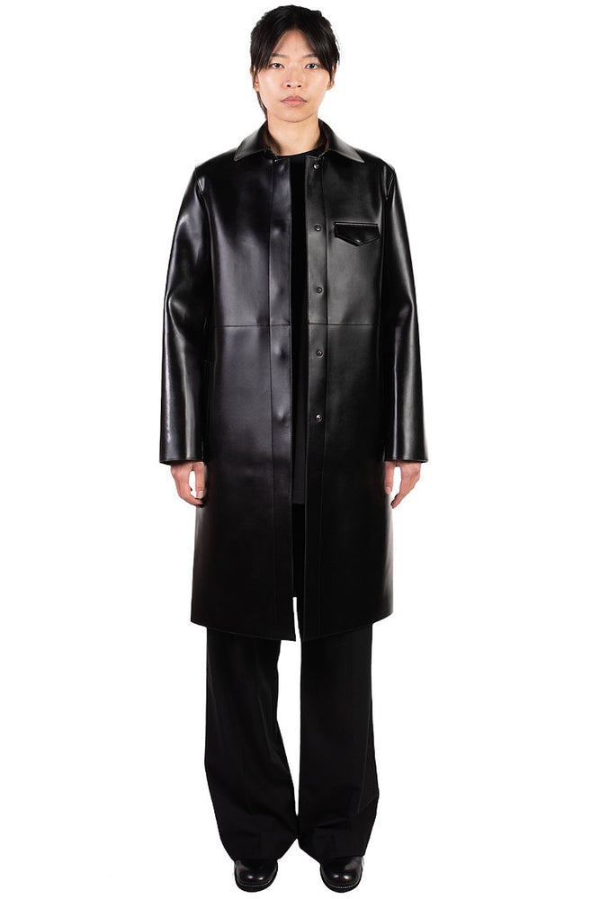 We11done Black Midi Length Coat 