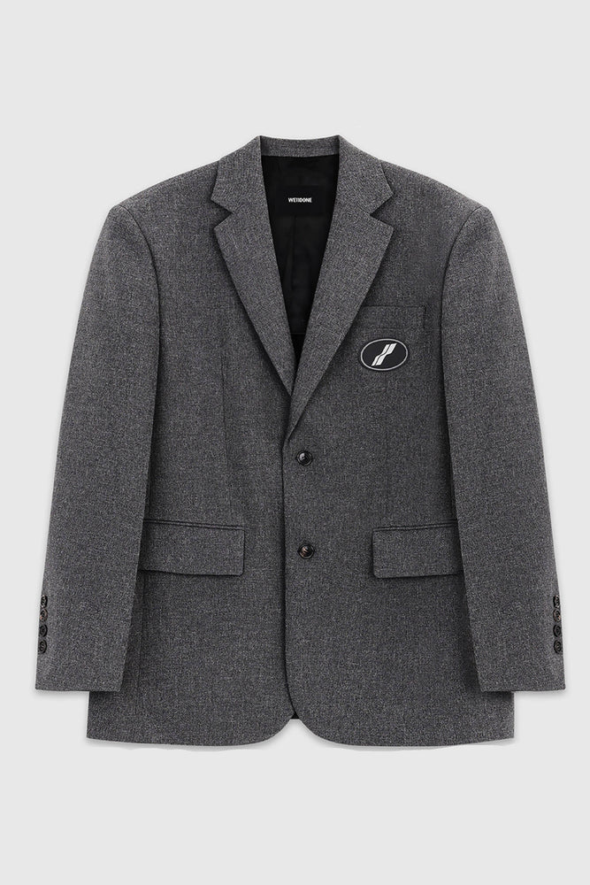 We11done Charcoal Oversized Suit Logo Blazer