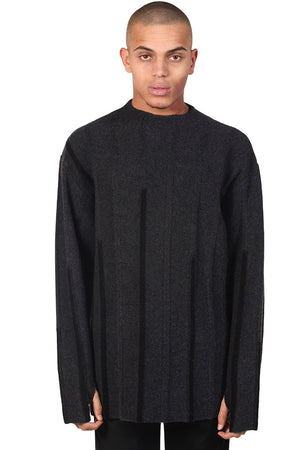 Attempt Charcoal Oversized Track Sweater