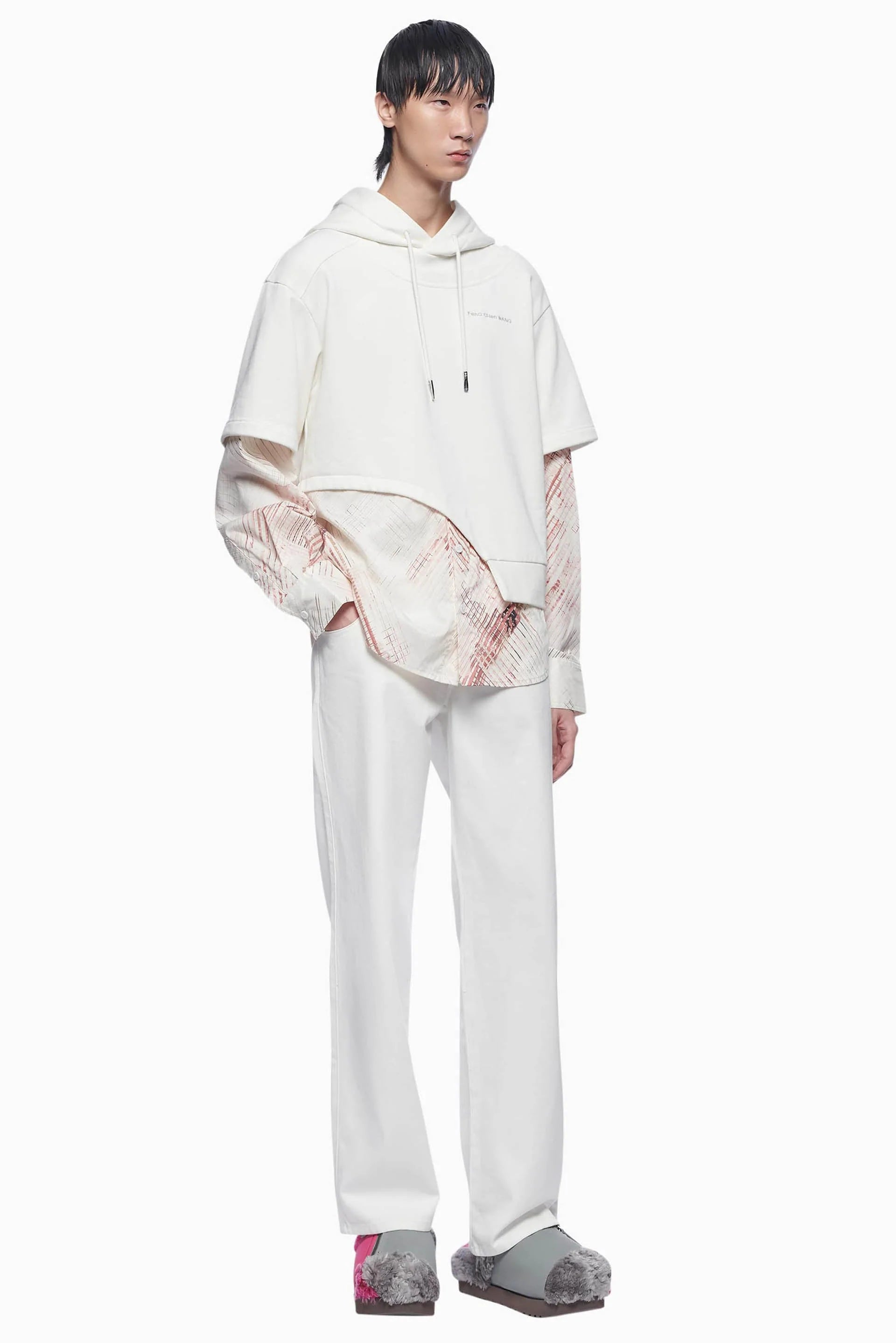 Feng Chen Wang Shirting Panelled Hoodie | UJNG