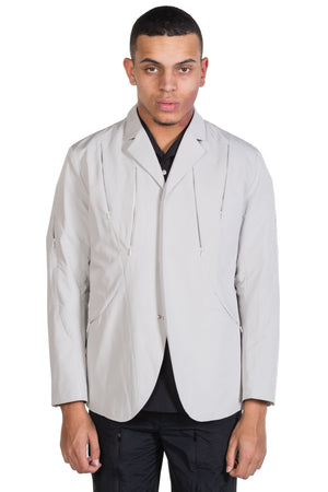 Attempt Grey Invisible Zip Cutting Blazer