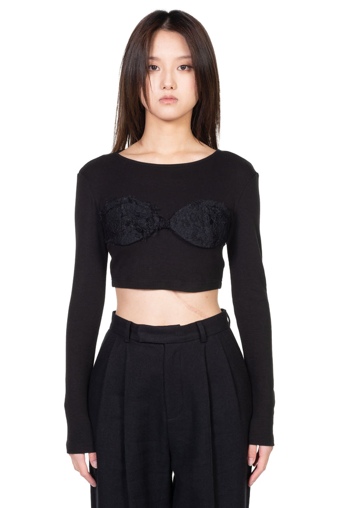ii sense Ink Long Sleeve Crop Top