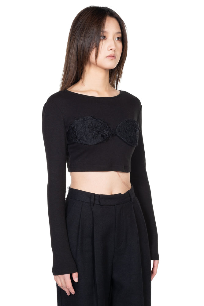 ii sense Ink Long Sleeve Crop Top