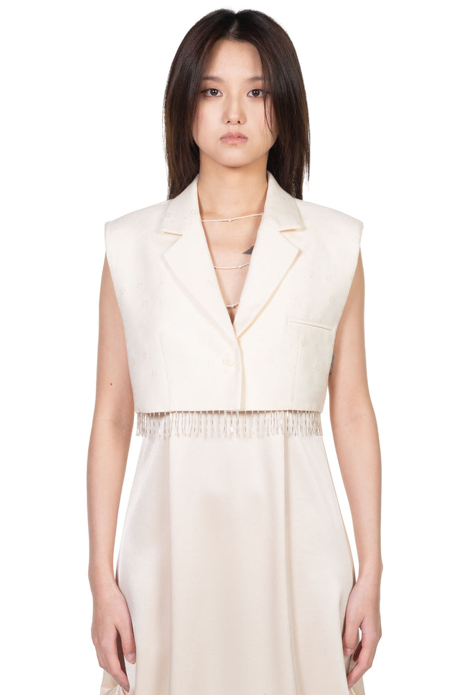 ii sense Beading Crop Jacket