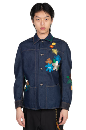 Andersson Bell Indigo Flower Embroidery Chorse Jacket
