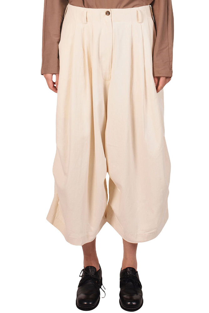 Kar Ivory Cotton Trousers for Women
