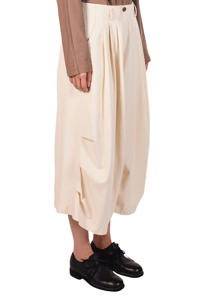 Kar Ivory Cotton Trousers for Women