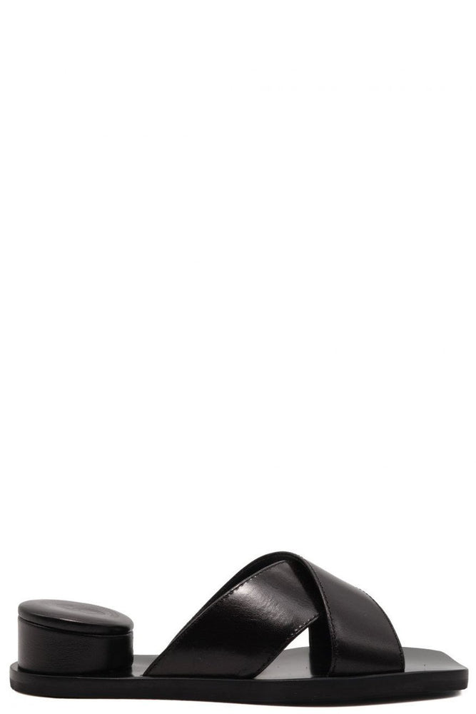 MM6 Black Exposed Heel Sandals