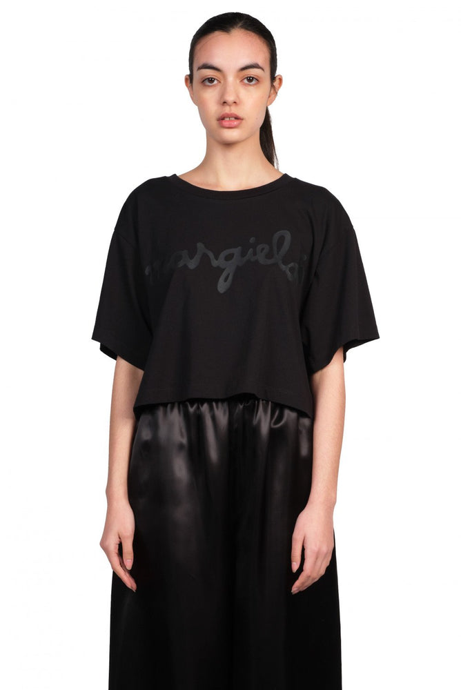 MM6 Black Logo Cropped T-Shirt