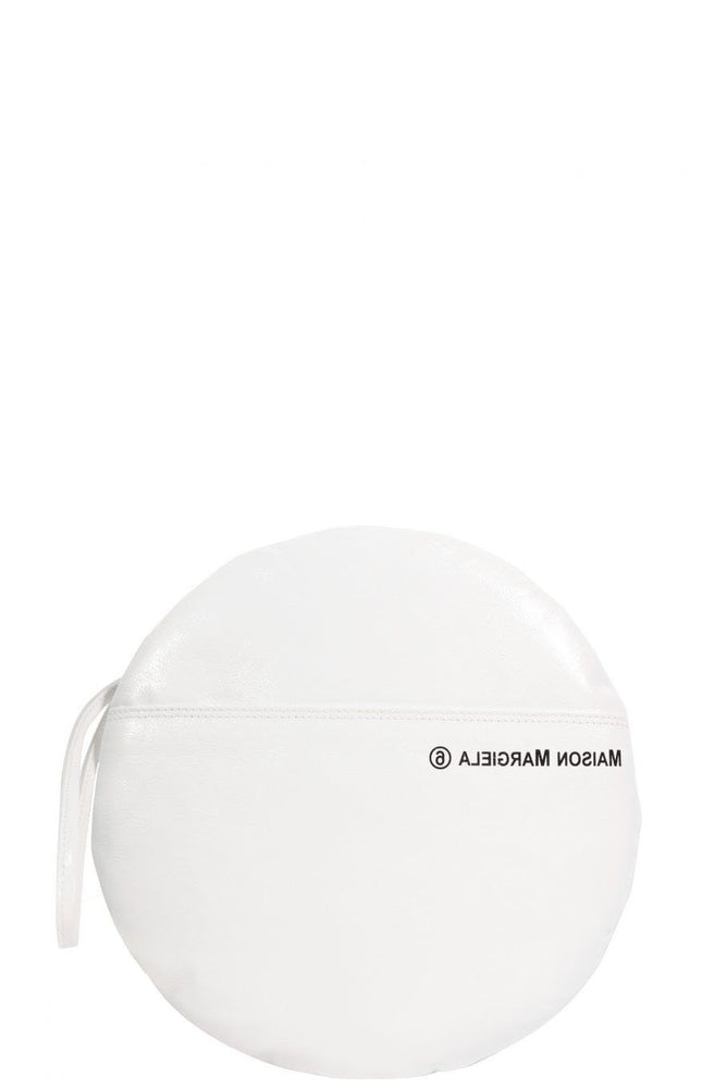 MM6 White Round Clutch Bag