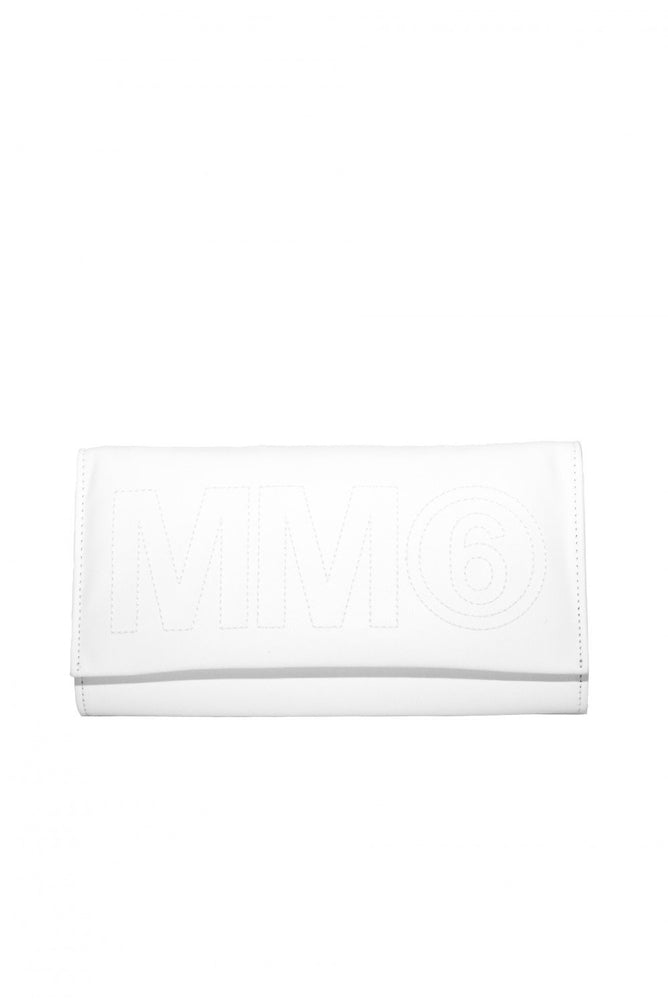 MM6 White Stitched Logo Wallet 