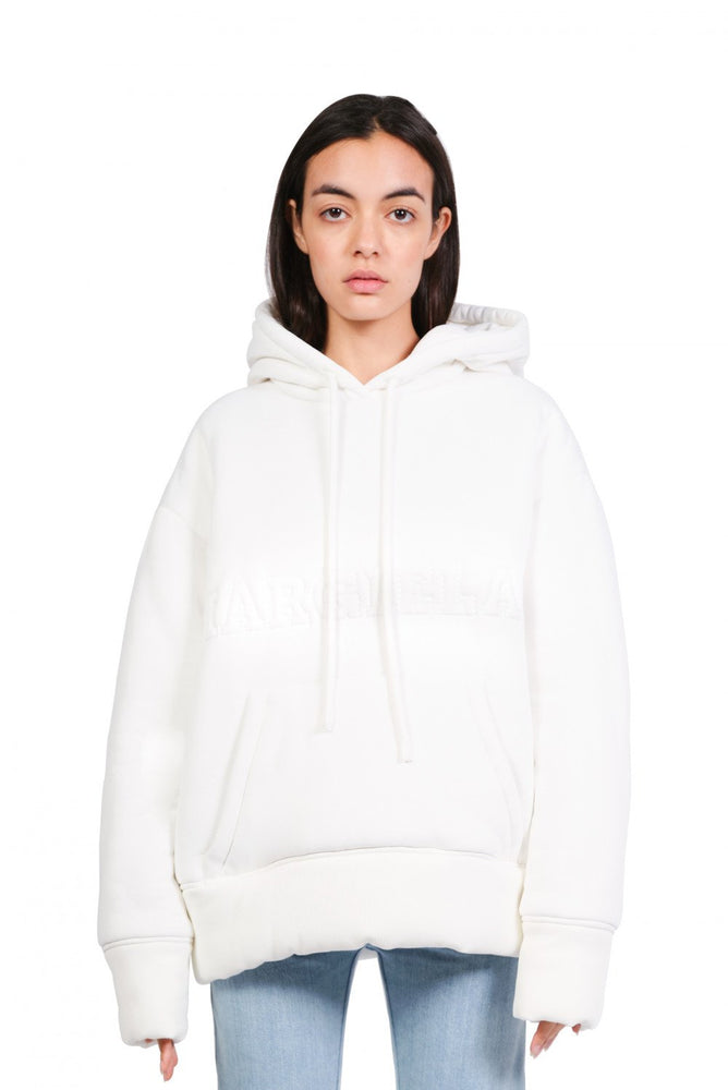 MM6 Maison Margiela White Padded Hoodie