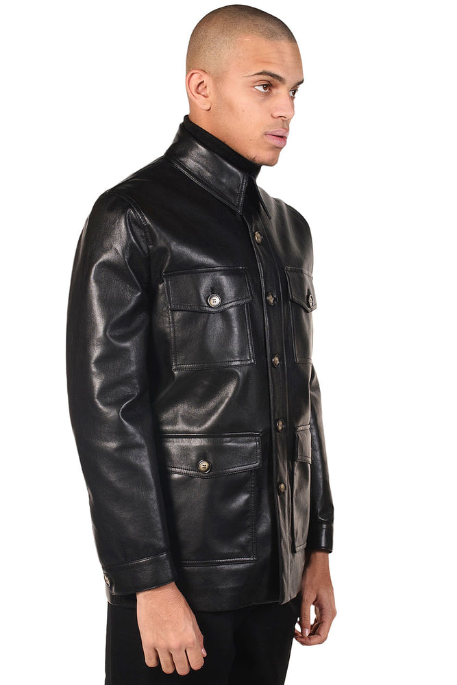 Nanushka Regenerated Leather Jacket Black