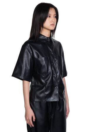 Nanushka Sabine Fitted Shirt Black 