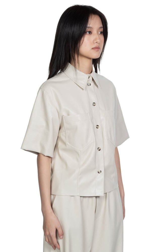 Nanushka Sabine Fitted Shirt Creme