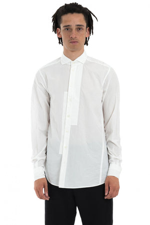 Forme D'Expression AW18 White Asymmetrical Patch Shirt