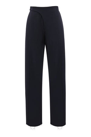 Oude Waag Black Tapered Twill Wool Pants
