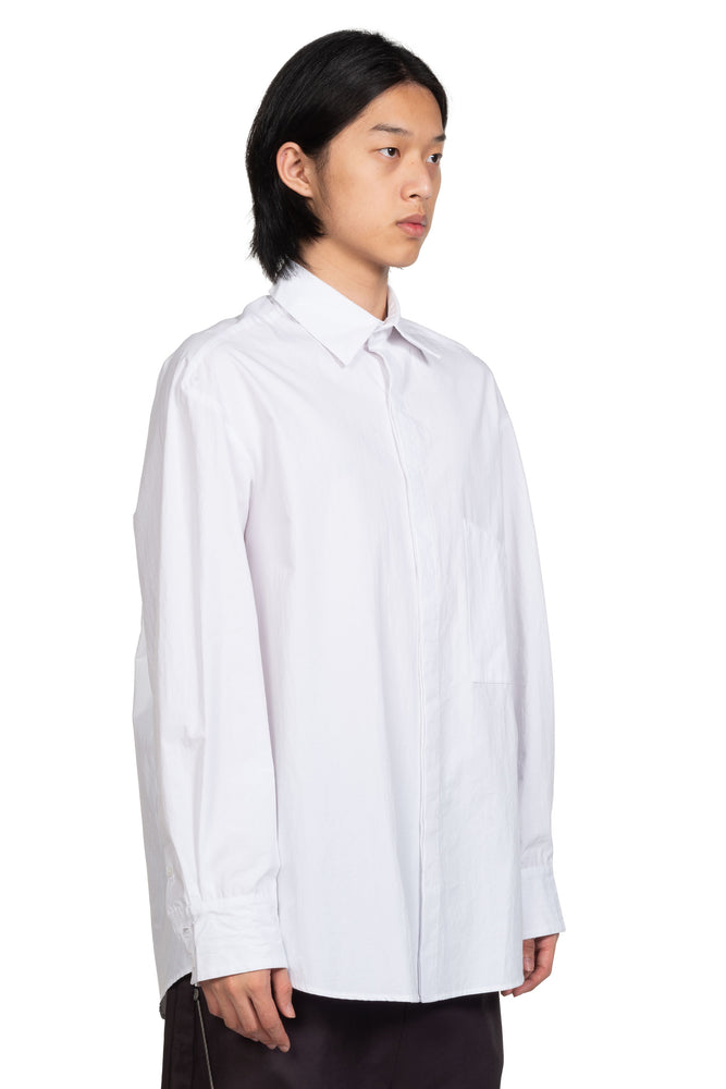 P. Andrade Waxed Poplin Shirt White