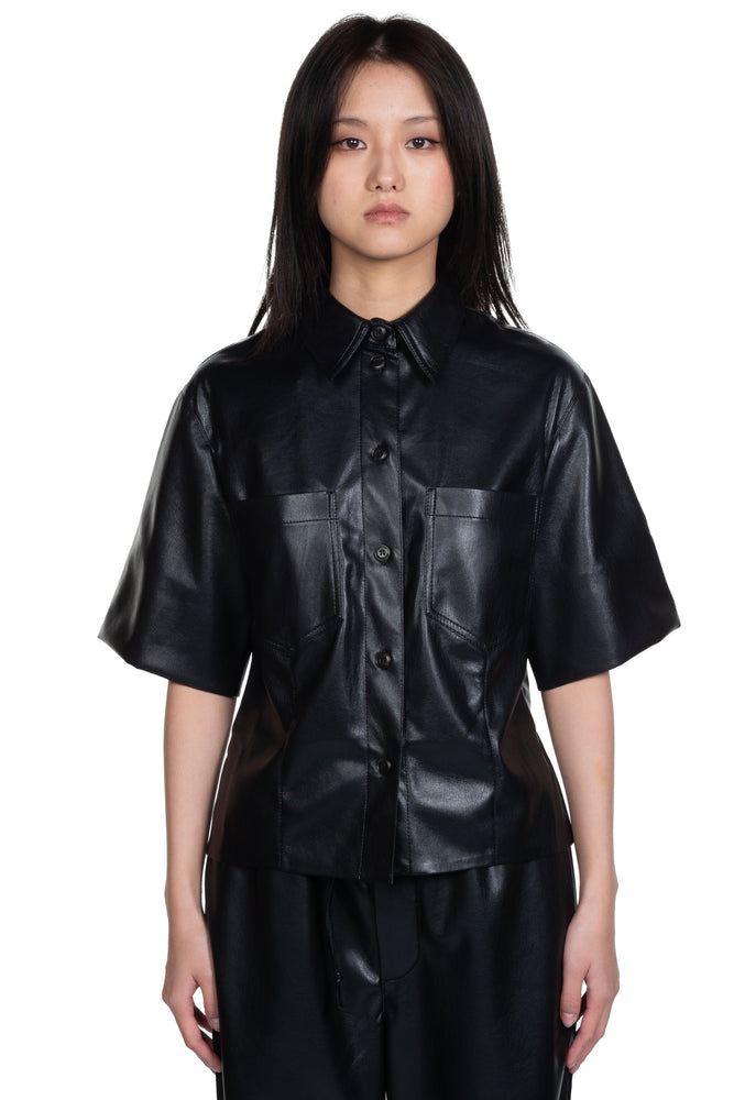 Nanushka Sabine Fitted Shirt Black 