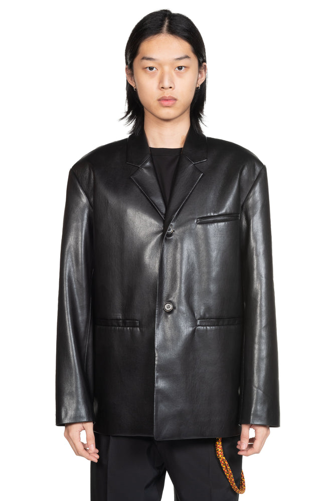 Nanushka Sanco OKOBOR Alt-Leather Jacket Black