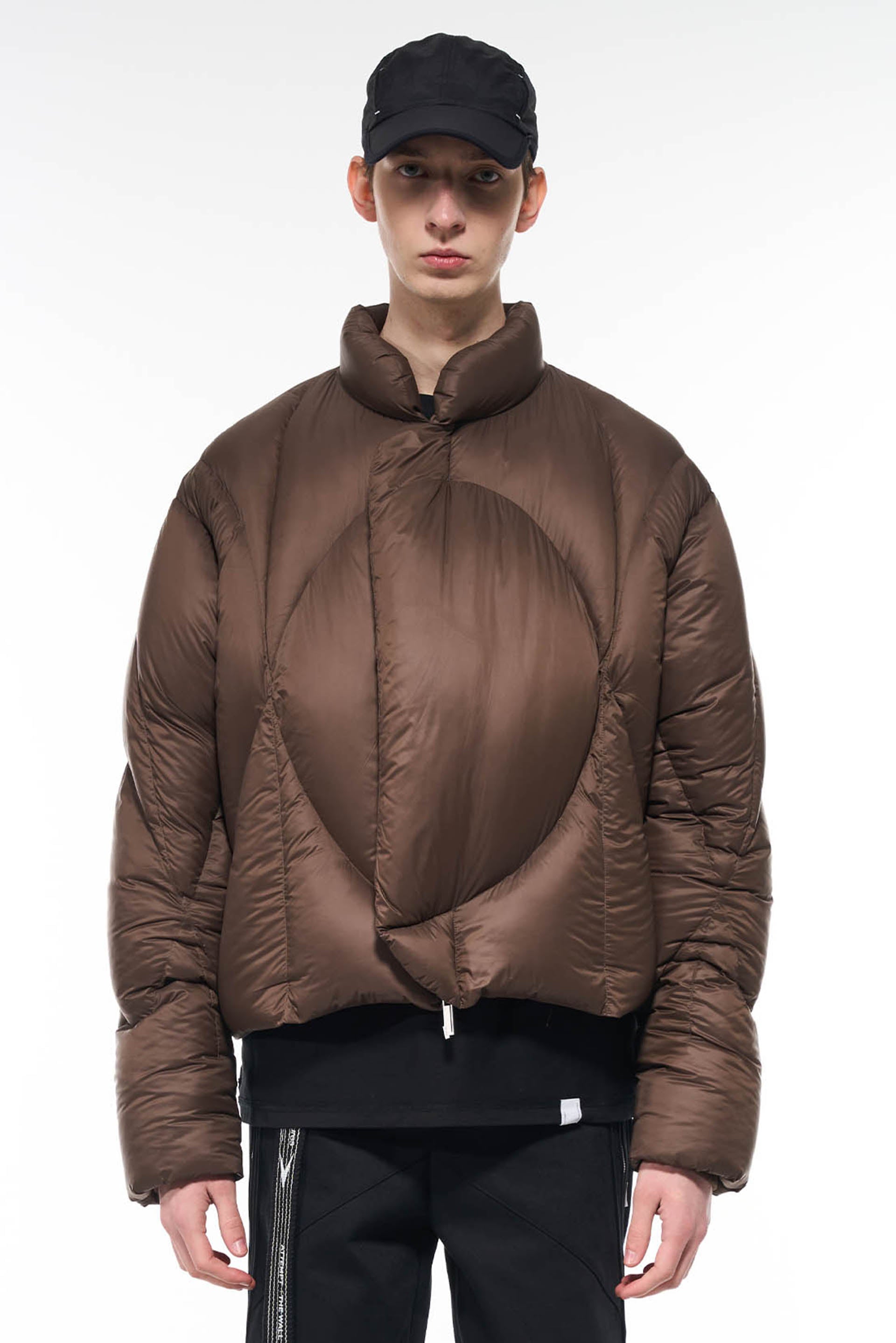 Drop Shape Jacket Attempt Spherical Down Jacket Chocolate | UJNG