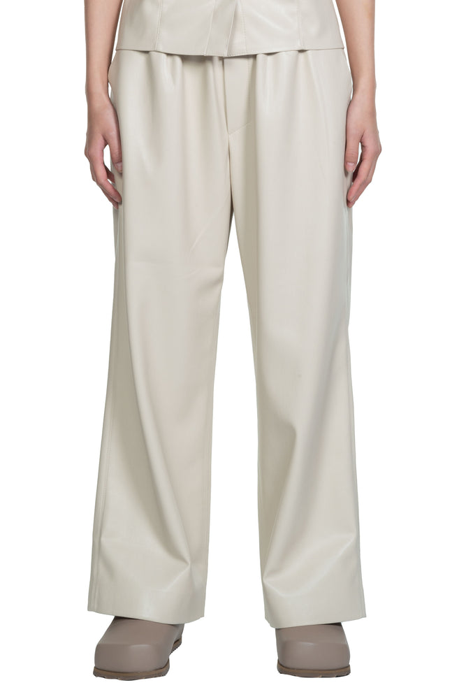 Nanushka Creme Vegan Leather Odessa Trousers